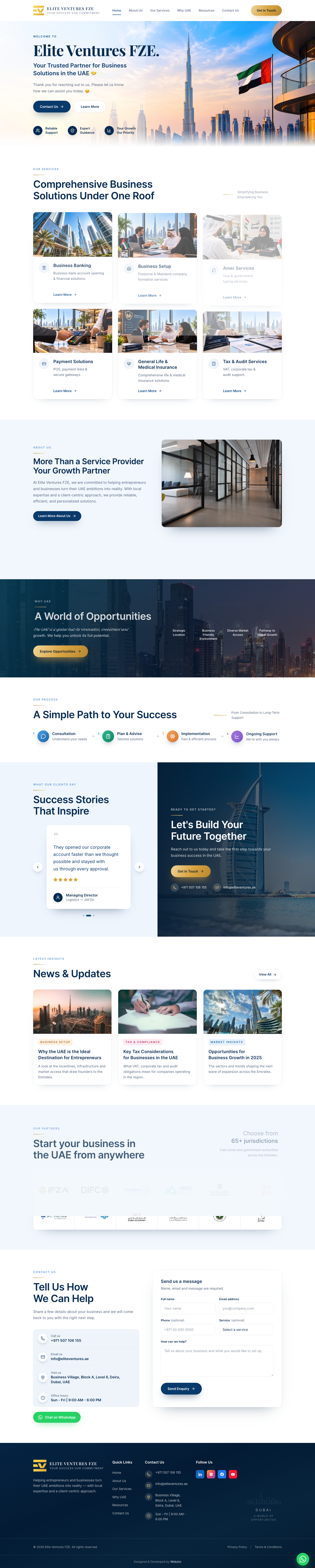 Elite Ventures FZE website